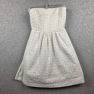 Banana Republic Dress Womens 4P White Strapless Lace Fit & Flare Boho Sundress